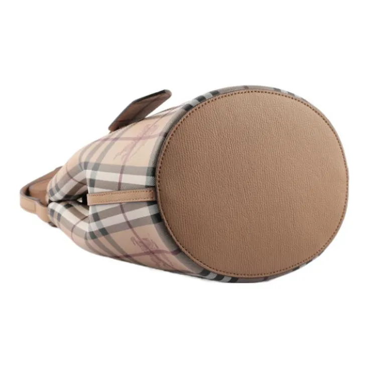 Burberry Cow Leather Bucket Bag Crossbody Bag Shoulder Bag Women's Milk Tea-5