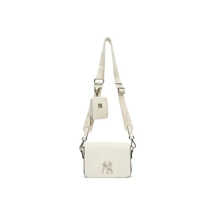 MLB Monogram Collection Polyester, Elastane, Cotton Combo Bag, Crossbody Bag, Shoulder Bag Unisex Cream White-4