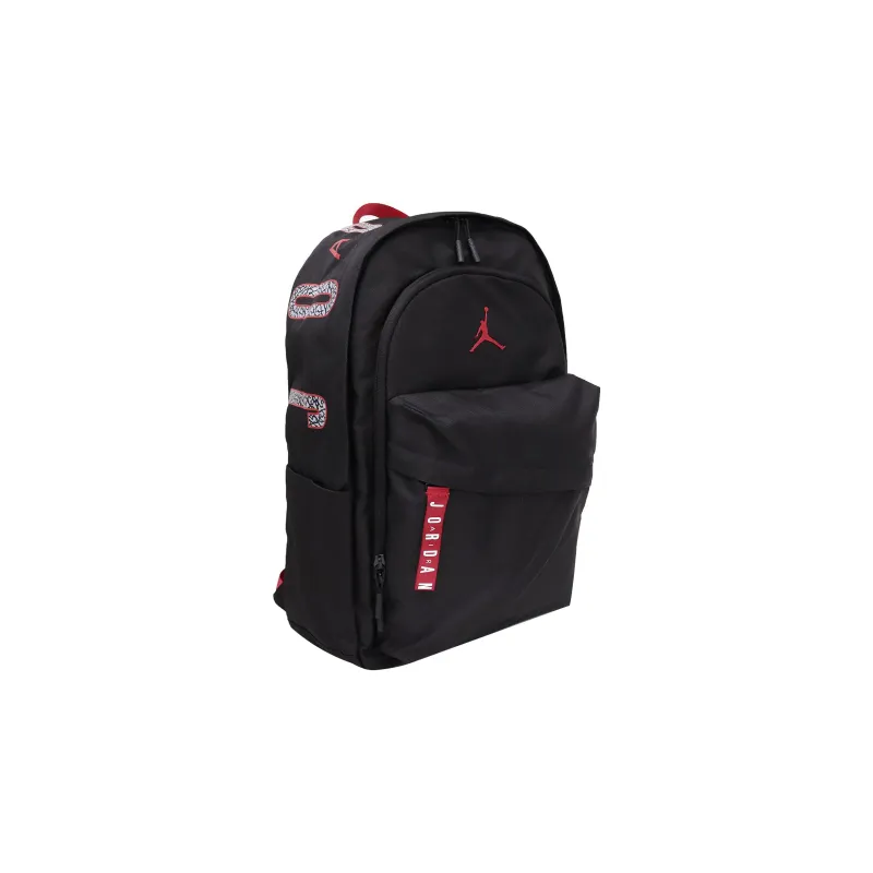 Jordan Polyester Backpack Regular Unisex Black Red-2
