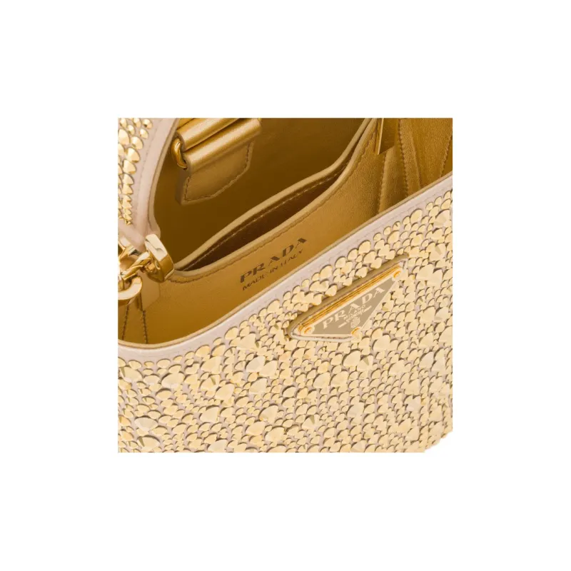 PRADA Panier Fabric Bucket Bag Tote Bag Shopping Bag Shoulder Bag Crossbody Bag Handbag Women's Gold-7