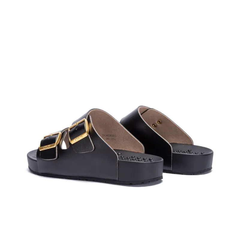 CHCH Acupressure Massage Footrest Stylish Sandals Men's Black-3