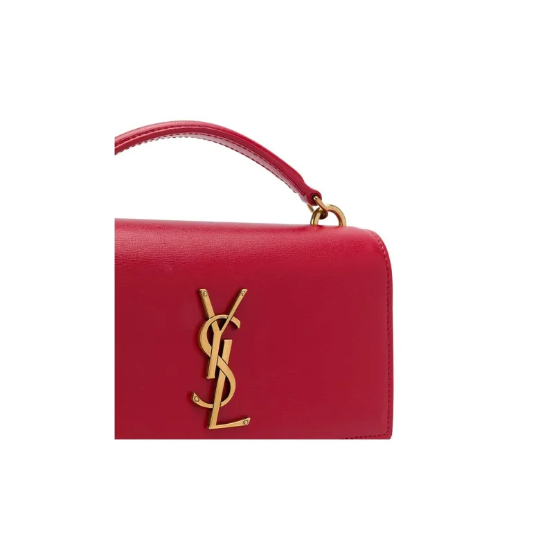 SAINT LAURENT SUNSET Smooth Cow Leather Sunset Bag One Shoulder Handbag Crossbody Bag Regular Women's Red-4