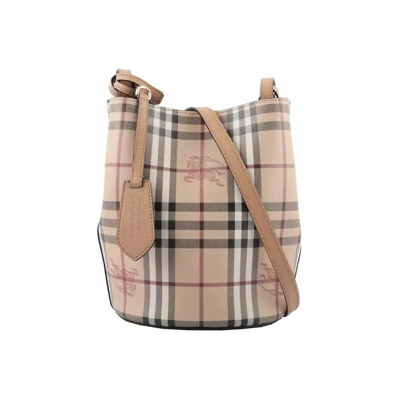 Burberry Cow Leather Bucket Bag Crossbody Bag Shoulder Bag Women's Milk Tea-2