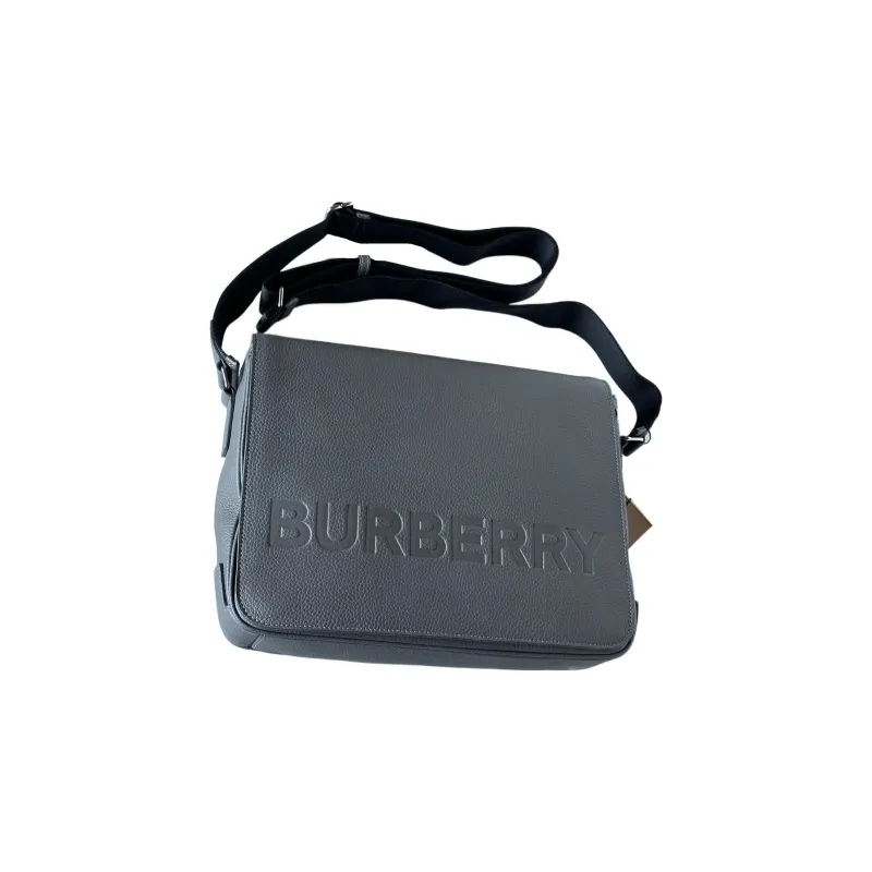 Burberry Leather Shoulder Bag Crossbody Bag Regular Unisex Gray-3