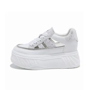 BAIJIHONG Platform Shoes 8cm Women's White Silver