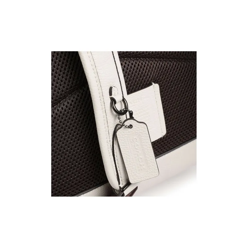COACH Pebbled Leather Backpack Medium Size Women's White-4