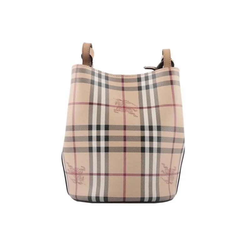 Burberry Cow Leather Bucket Bag Crossbody Bag Shoulder Bag Women's Milk Tea-4