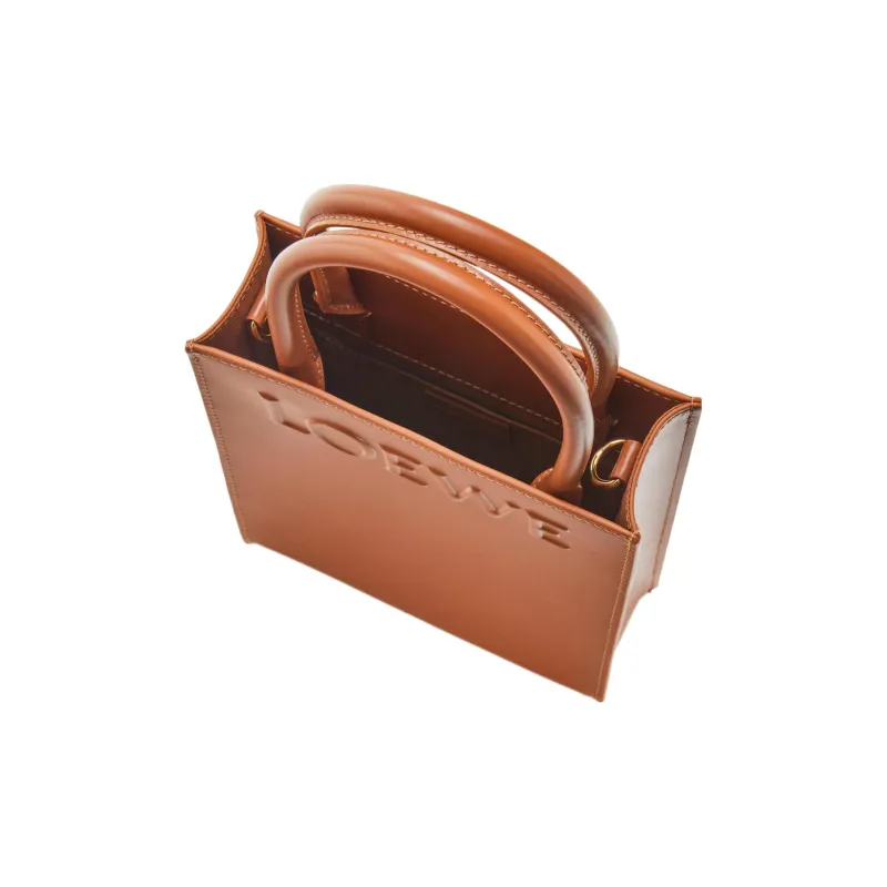 LOEWE Smooth Calf Leather Tote Bag, Shopping Bag, Handbag Regular Women's Brown-5