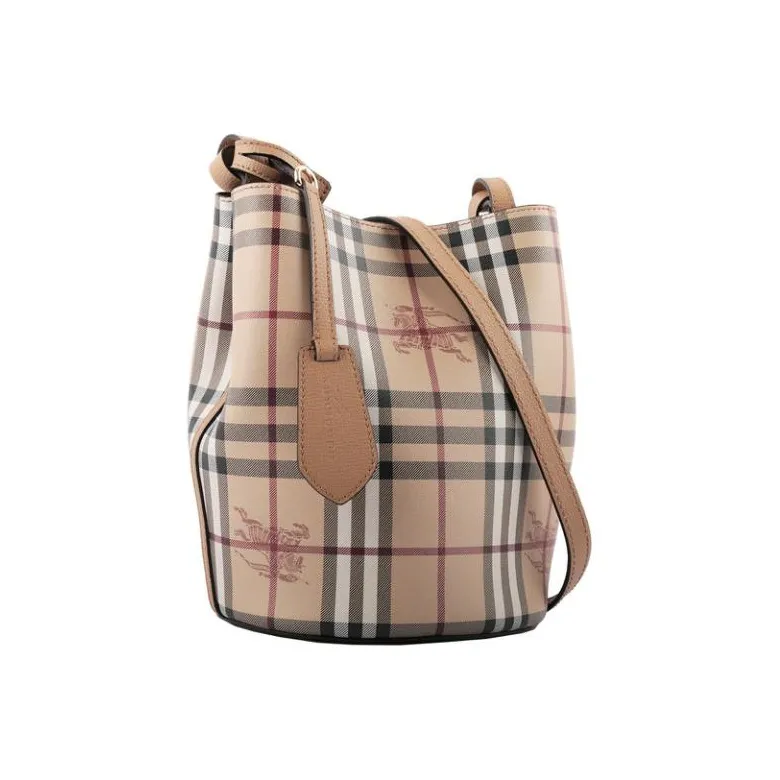 Burberry Cow Leather Bucket Bag Crossbody Bag Shoulder Bag Women's Milk Tea-3