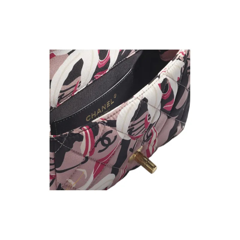 CHANEL Fabric Mouth Cover Bag Crossbody Bag Mini Women's Multicolor-2