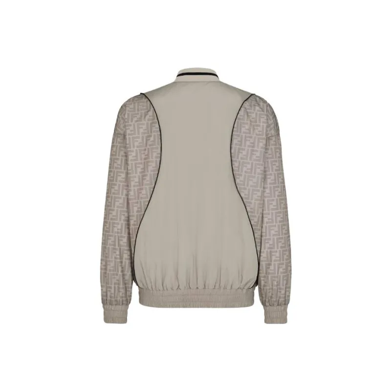 FENDI Logo Printed Zip Up Jacket-1