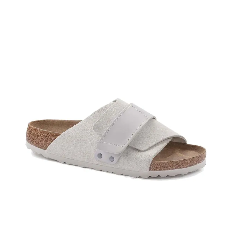Birkenstock Kyoto Nubuck Suede Leather Narrow Fit Sandals 'Antique White'-1