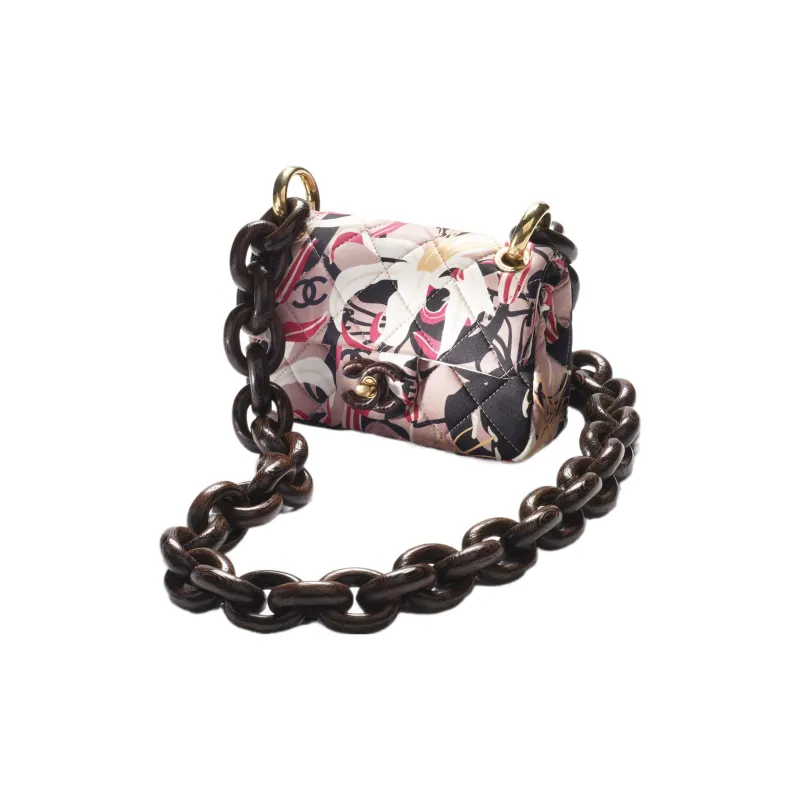 CHANEL Fabric Mouth Cover Bag Crossbody Bag Mini Women's Multicolor-1