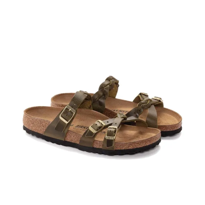 Birkenstock Franca Oiled Leather Narrow Fit Sandals 'Olive Green' Women's-2