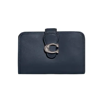 COACH Tabby Leather Coin Purses Wallets Women's Navy