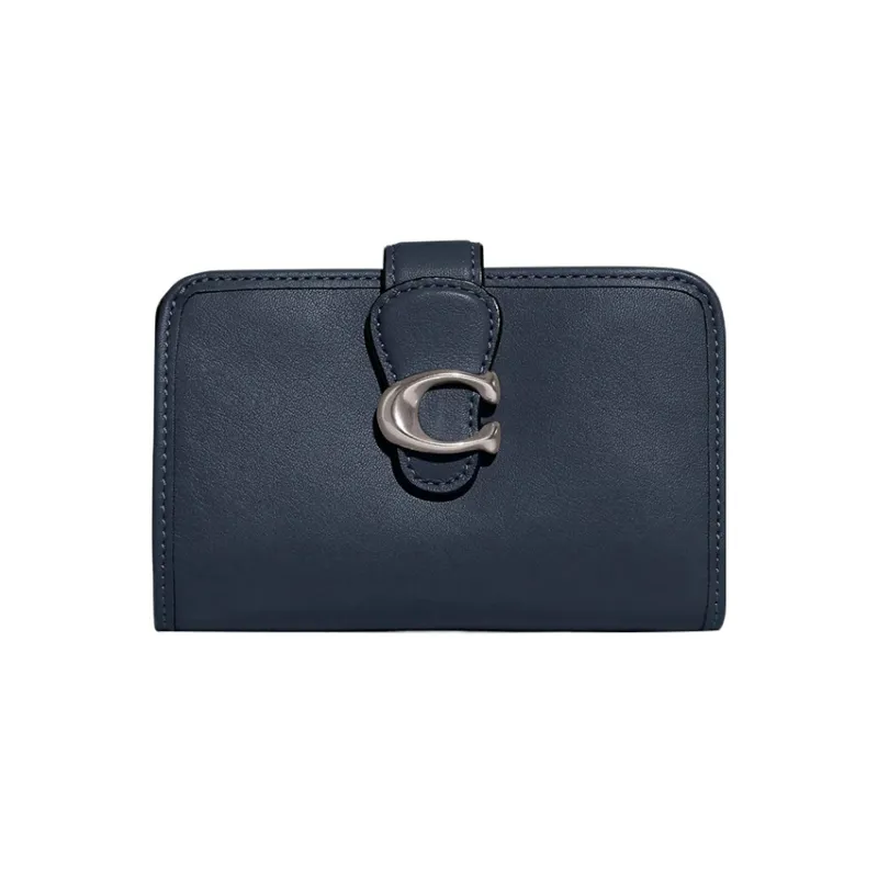 COACH Tabby Leather Coin Purses Wallets Women's Navy-0