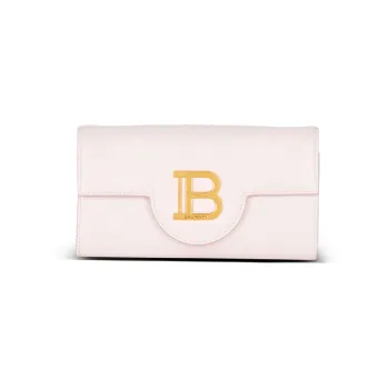 BALMAIN B-BUZZ Leather Wallet Women's Pink