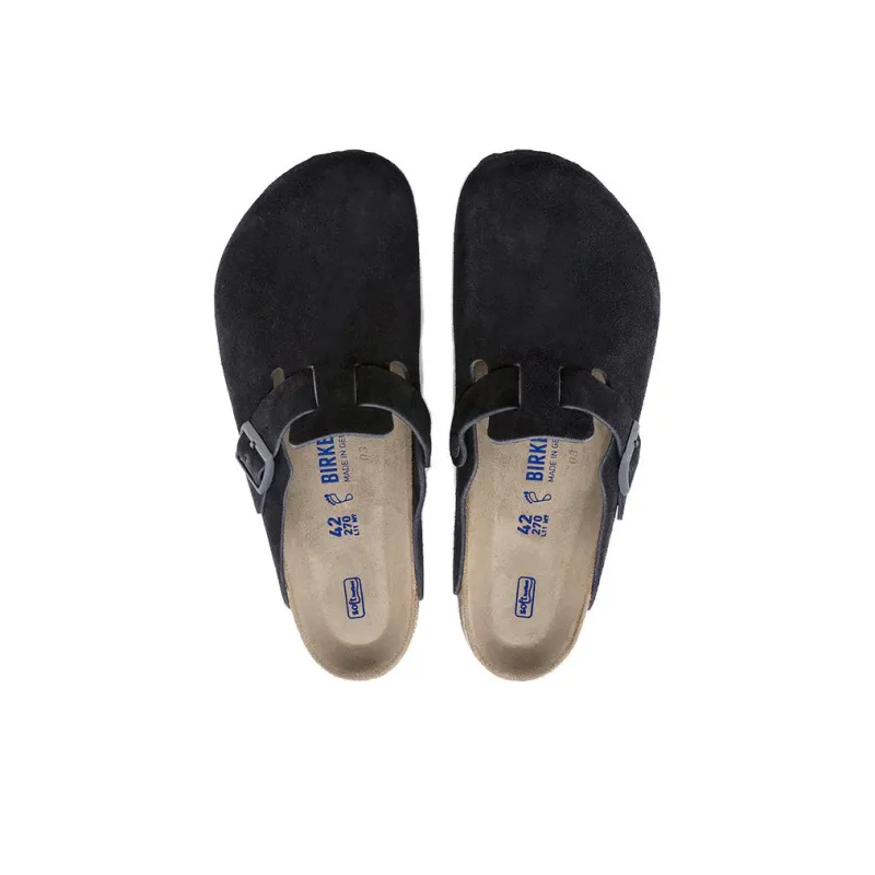 Birkenstock Boston Soft Footbed Suede Leather 'Midnight'-4