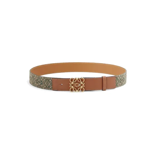 LOEWE Leather Belts Unisex Khaki Green