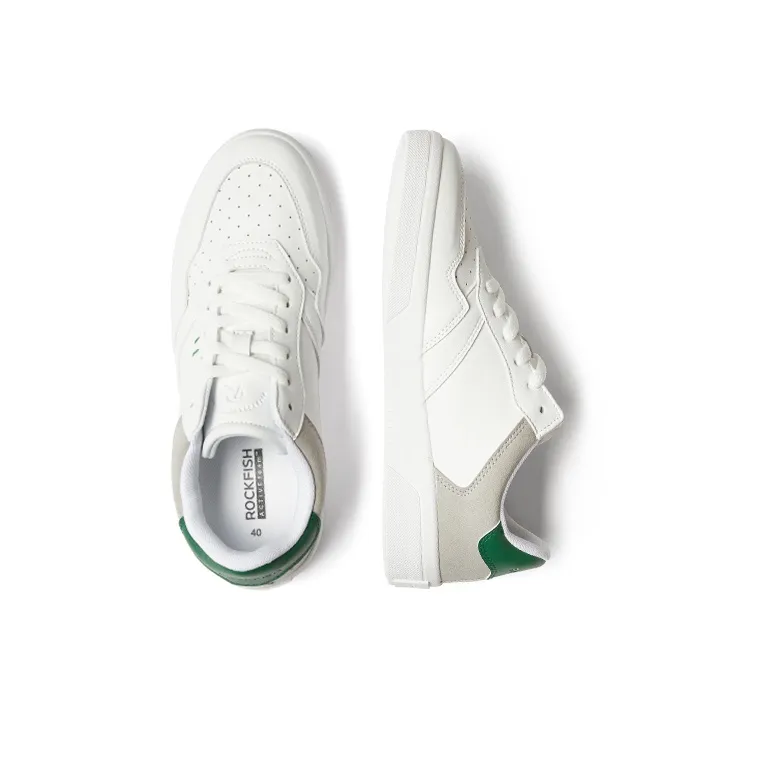 Rockfish Low Top Skateboard Shoes Men's White Green-2