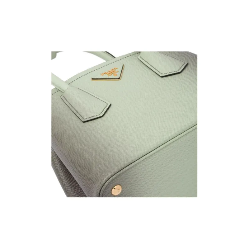 PRADA Leather Tote Bag Shopping Bag Shoulder Bag Crossbody Bag Handbag Mini Women's Gradient Green-4