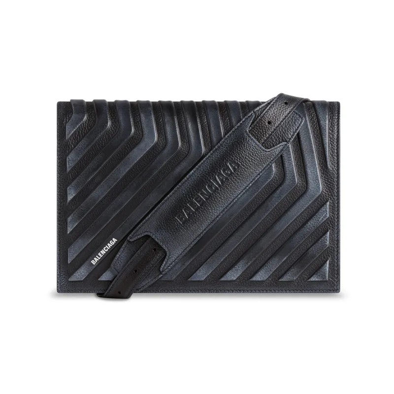 Balenciaga Car Flap Dirty Effect Crossbody Black-0