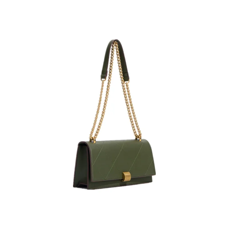 NOMK PU Baguette Bag Chain Small Square Bag Shoulder Bag Crossbody Bag Women's Green/Black/Burgundy-2