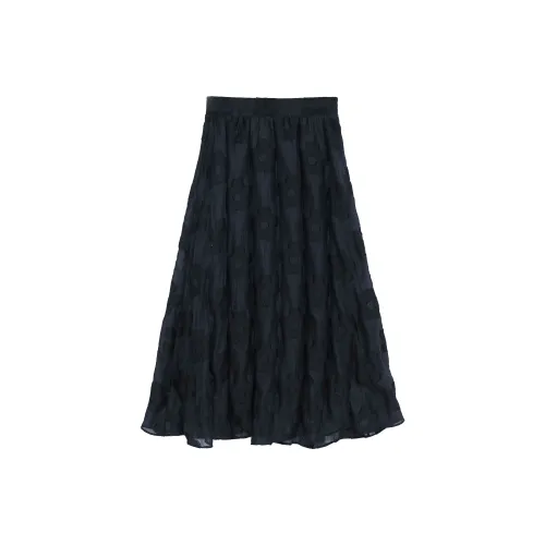 SMEN Casual Long Skirts Women's Black