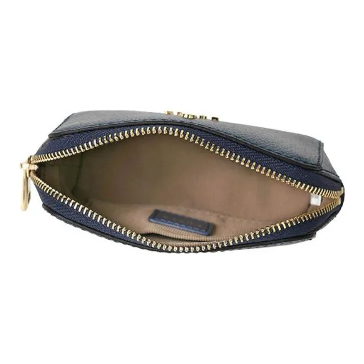 Furla Brava Camelia Leather Clutch Makeup Bag Small Size Women's Blue-3