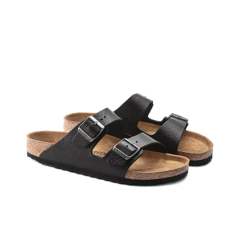 Birkenstock Arizona Grip Leather Sandals 'Vintage Wood Black'-2