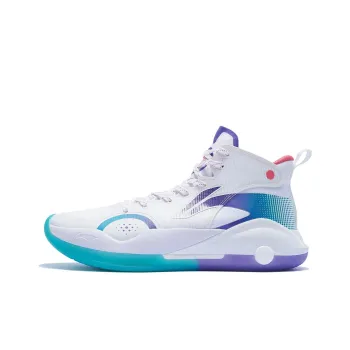 LiNing YuShuai 15 Cushioning Anti Slip And Wear Resistant High Top Basketball Shoes Men's White Blue