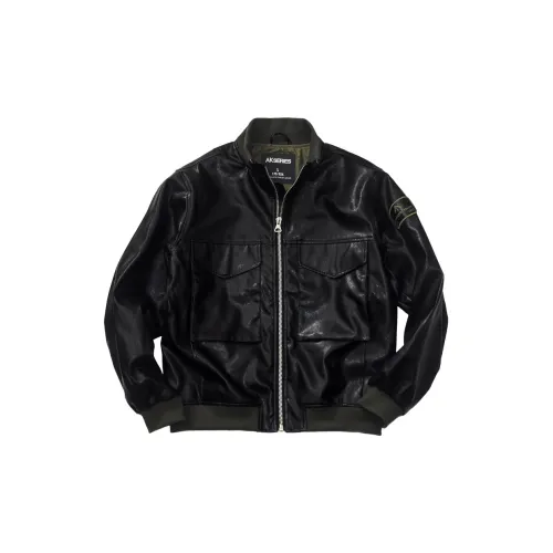 AKCLUB Leather Jackets Men Black