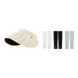 Beige Hats & Caps+Black White Gray Cooling Arm Sleeves