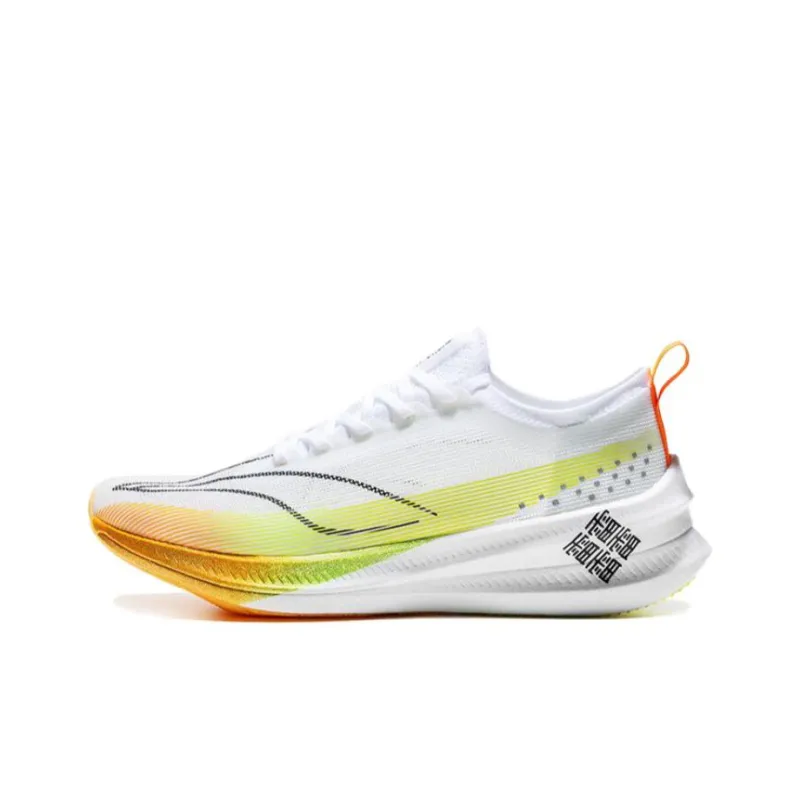LiNing Feidian 3 Elite Durable Breathable Low Top Running Shoes Unisex White Green Orange-0
