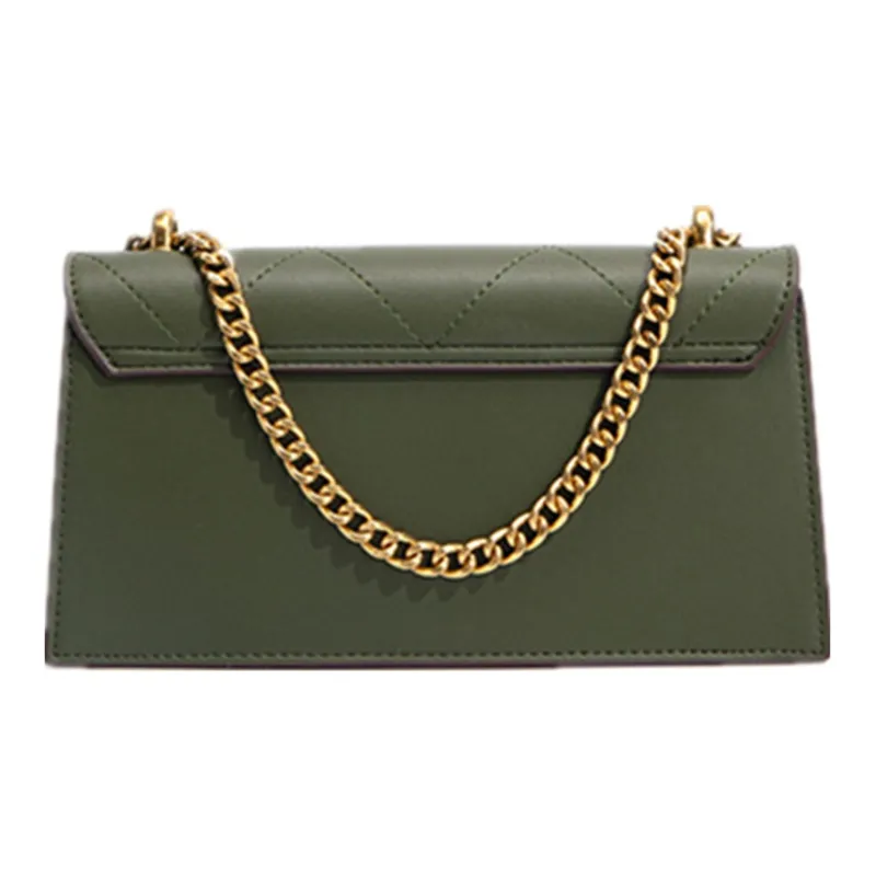 NOMK PU Baguette Bag Chain Small Square Bag Shoulder Bag Crossbody Bag Women's Green/Black/Burgundy-4