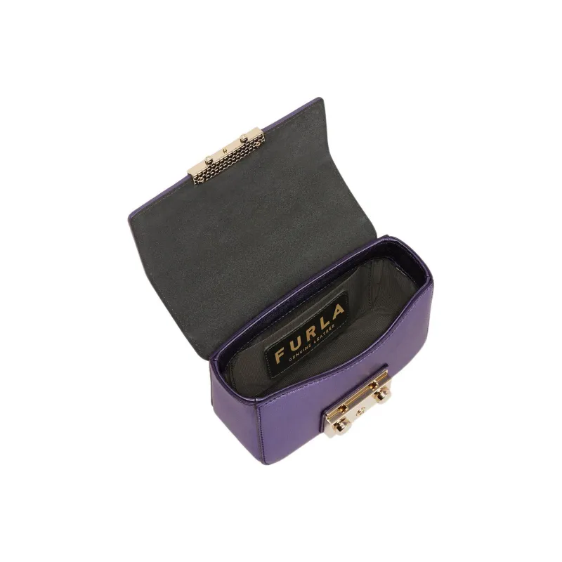 Furla Metropolis Collection Calfskin Shoulder Bag Crossbody Bag Mini Women's Purple-3