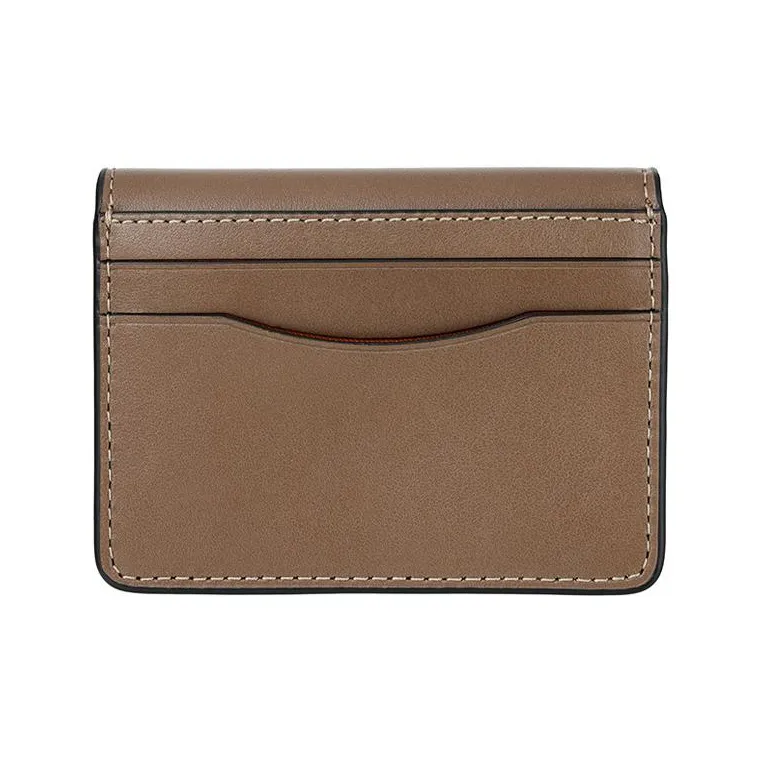 COACH Bandit Cow Leather Card Holder Wallet Regular Unisex Brown Wood-2
