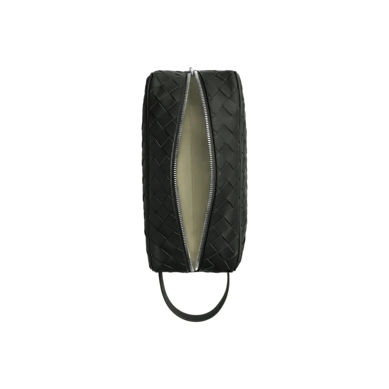 Bottega Veneta Cow Leather Clutch Travel Bag Men's Dark Green/Cave Stone Green-2