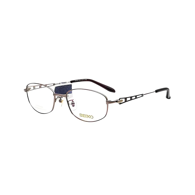SEIKO Square Eyeglass Frames Women's Gold-0
