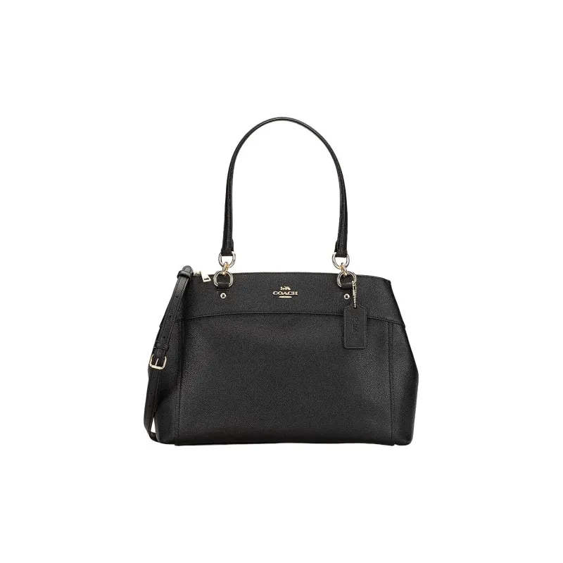 COACH Brooke Grained Leather Briefcase Handbag Shoulder Bag Large Size Women's Black-0