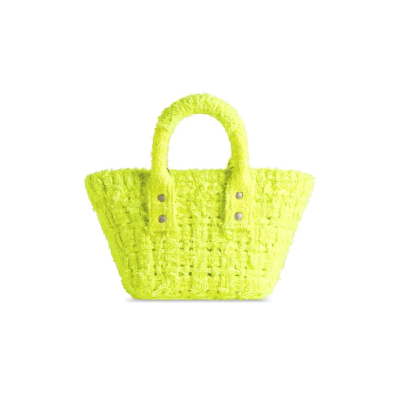 Balenciaga BISTRO Sheepskin Basket Bag Shoulder Bag Crossbody Bag Handbag Extra Small Women's Fluorescent Yellow-4