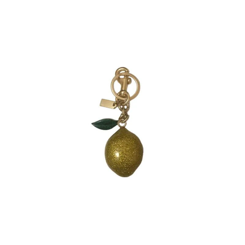 COACH Resin Keychain Bag Accessory Unisex Yellow-1
