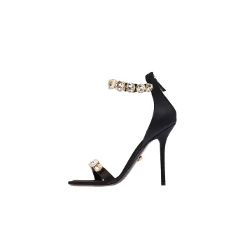 VERSACE 110mm Crystal-embellished Satin Sandals