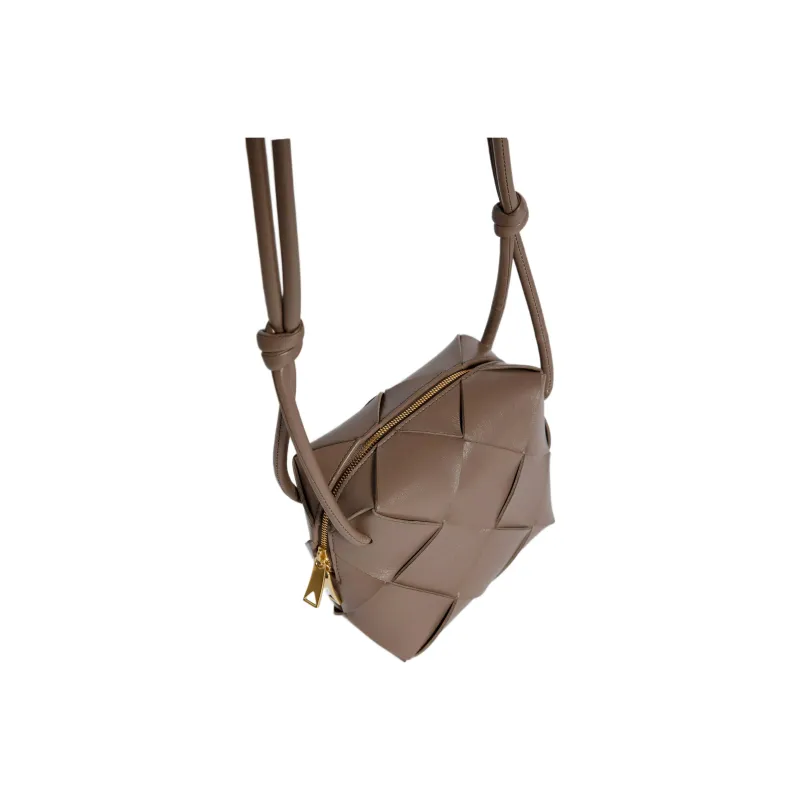 Bottega Veneta Sheepskin Camera Bag, Shoulder Bag, Crossbody Bag Mini Women's Brown-4