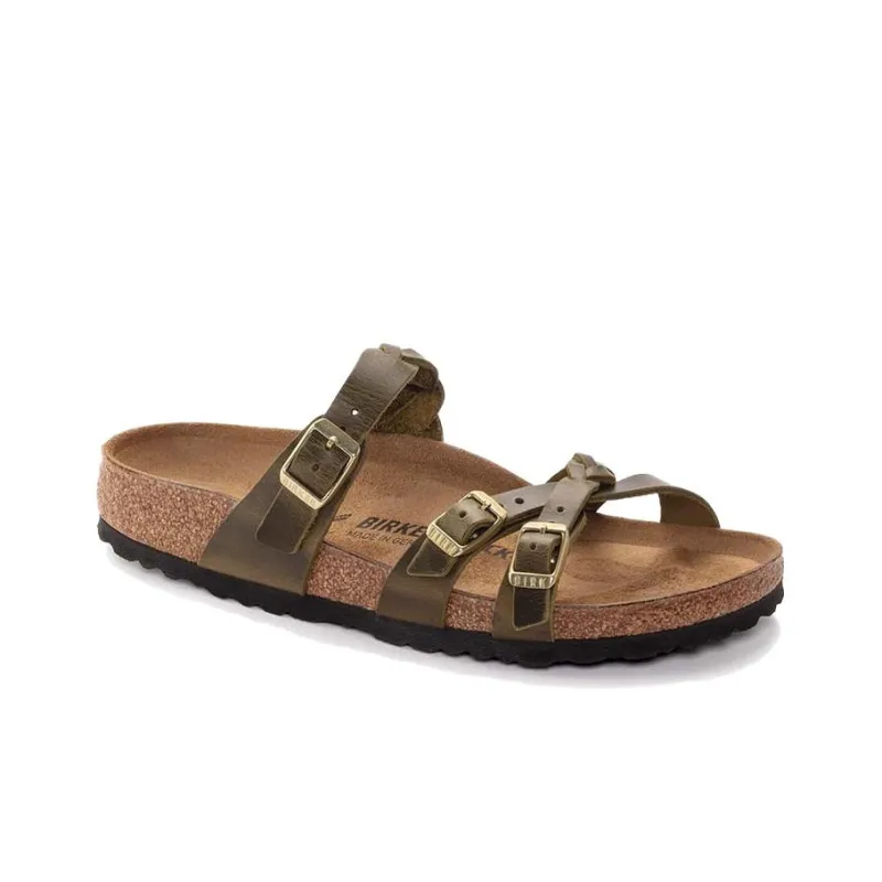Birkenstock Franca Oiled Leather Narrow Fit Sandals 'Olive Green' Women's-1
