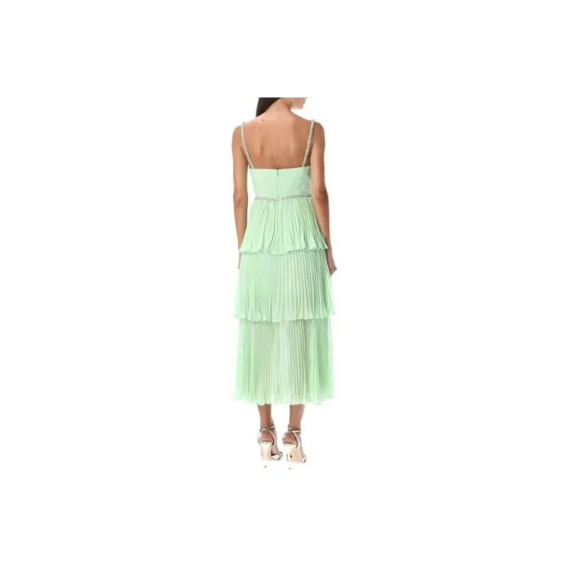 Self-portrait Slip Dresses Women's Light Green-1