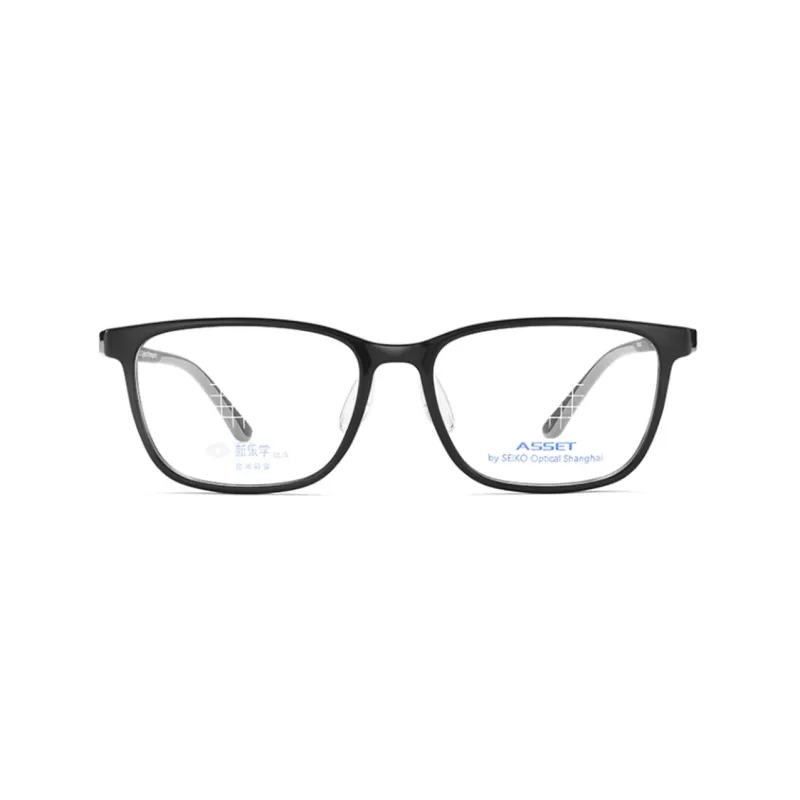 SEIKO Rectangular Eyeglass Frames Unisex Black-1