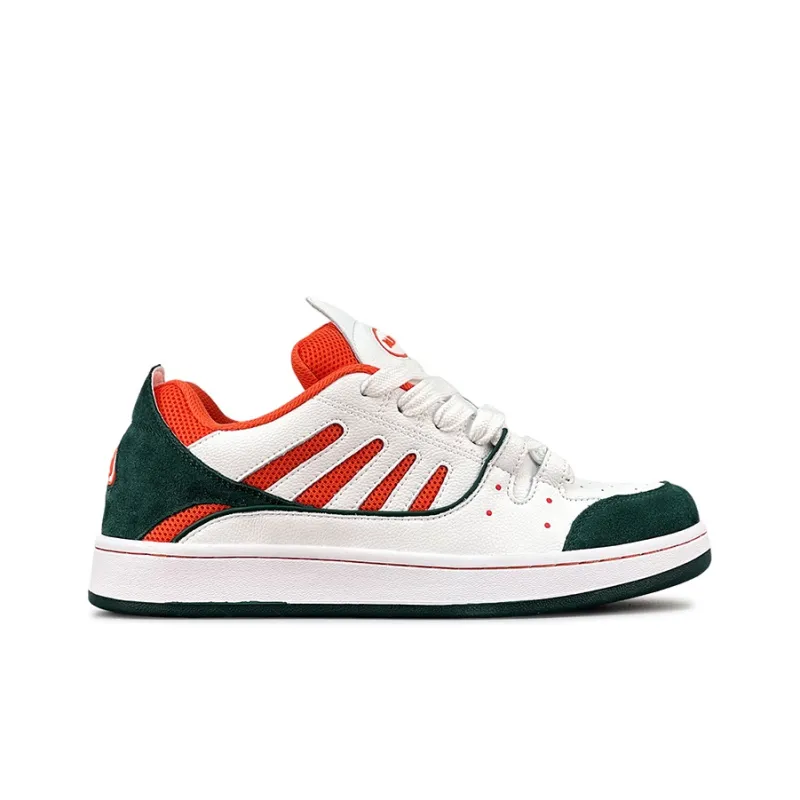 LuzaoT SUPER DRAG Puffy Shoes Stylish Skateboarding Shoes Unisex White Green Orange-1
