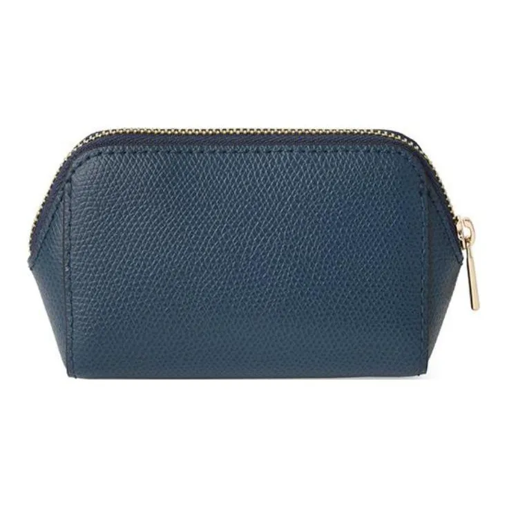 Furla Brava Camelia Leather Clutch Makeup Bag Small Size Women's Blue-1