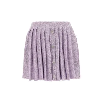 Self portrait Sequin Pleated Knit Skirt